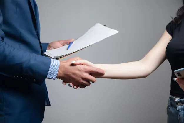 Founder and client agreeing on a project